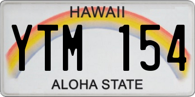 HI license plate YTM154