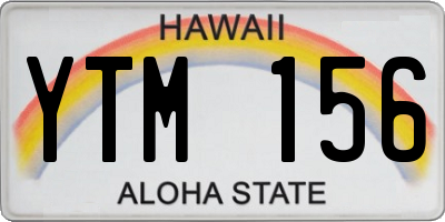 HI license plate YTM156