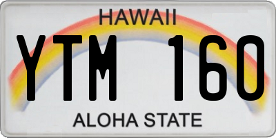 HI license plate YTM160