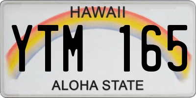 HI license plate YTM165
