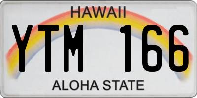 HI license plate YTM166