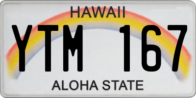 HI license plate YTM167