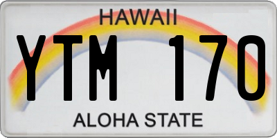 HI license plate YTM170