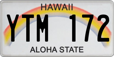HI license plate YTM172