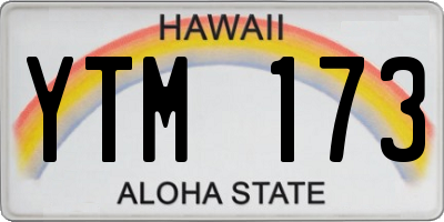 HI license plate YTM173