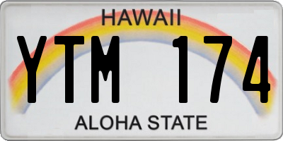 HI license plate YTM174