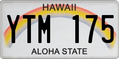 HI license plate YTM175
