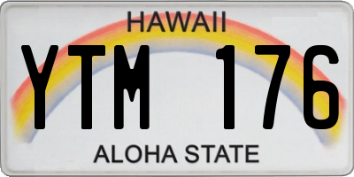 HI license plate YTM176
