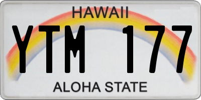 HI license plate YTM177