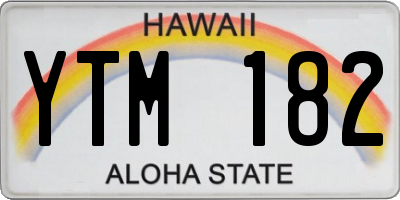 HI license plate YTM182