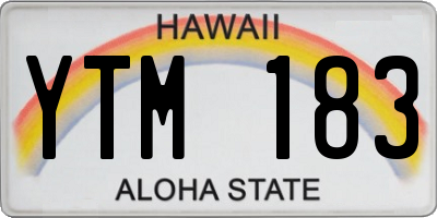 HI license plate YTM183