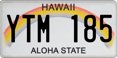 HI license plate YTM185