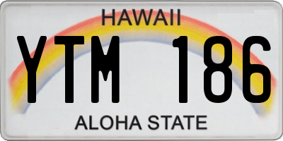 HI license plate YTM186