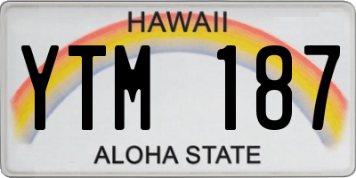 HI license plate YTM187