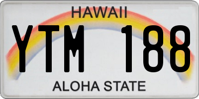 HI license plate YTM188