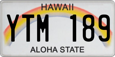 HI license plate YTM189