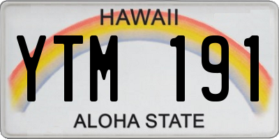 HI license plate YTM191