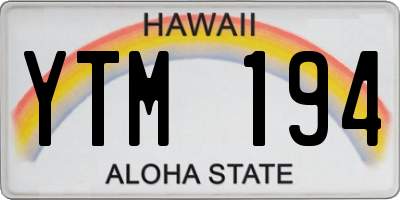 HI license plate YTM194