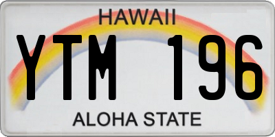 HI license plate YTM196