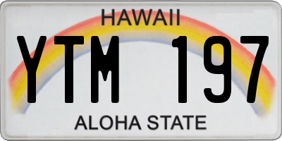 HI license plate YTM197