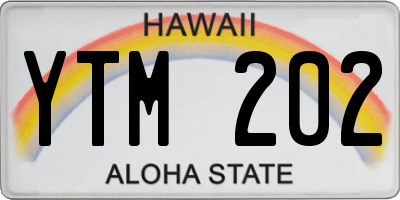 HI license plate YTM202