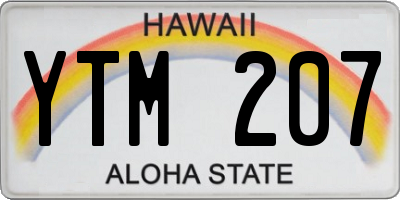 HI license plate YTM207