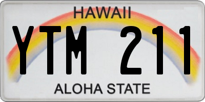 HI license plate YTM211