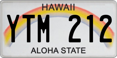 HI license plate YTM212