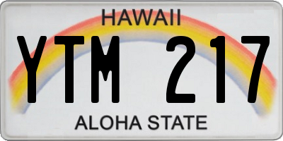 HI license plate YTM217