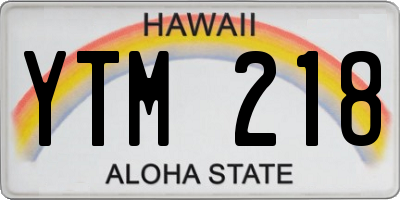 HI license plate YTM218