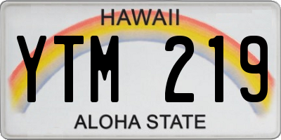 HI license plate YTM219