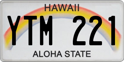 HI license plate YTM221