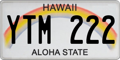 HI license plate YTM222