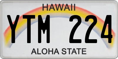 HI license plate YTM224