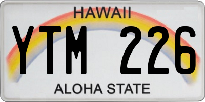 HI license plate YTM226
