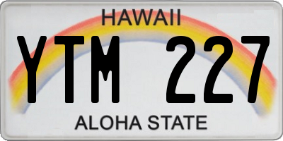 HI license plate YTM227