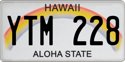 HI license plate YTM228
