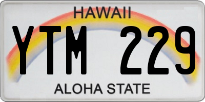 HI license plate YTM229