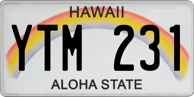 HI license plate YTM231