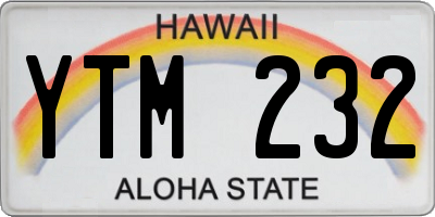 HI license plate YTM232
