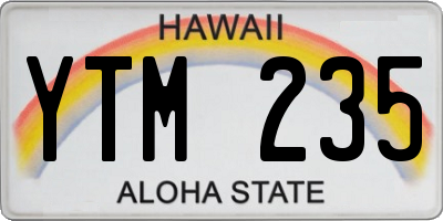 HI license plate YTM235