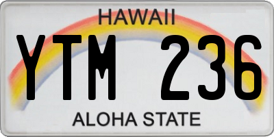 HI license plate YTM236