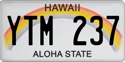 HI license plate YTM237