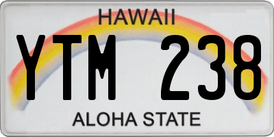 HI license plate YTM238