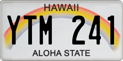 HI license plate YTM241