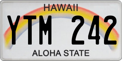 HI license plate YTM242