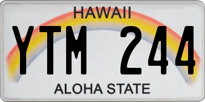 HI license plate YTM244