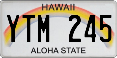 HI license plate YTM245