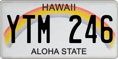 HI license plate YTM246