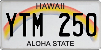HI license plate YTM250